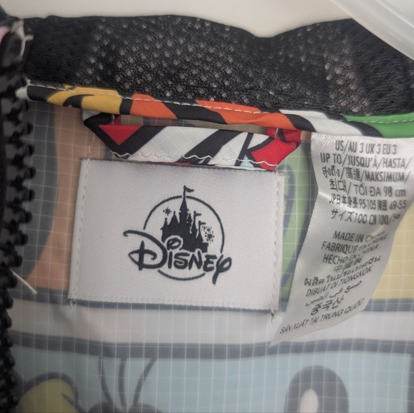 Disney Parks Mickey Mouse and Friends Packable Rain Jacket Youth Size 3 Unisex - Picture 7 of 15